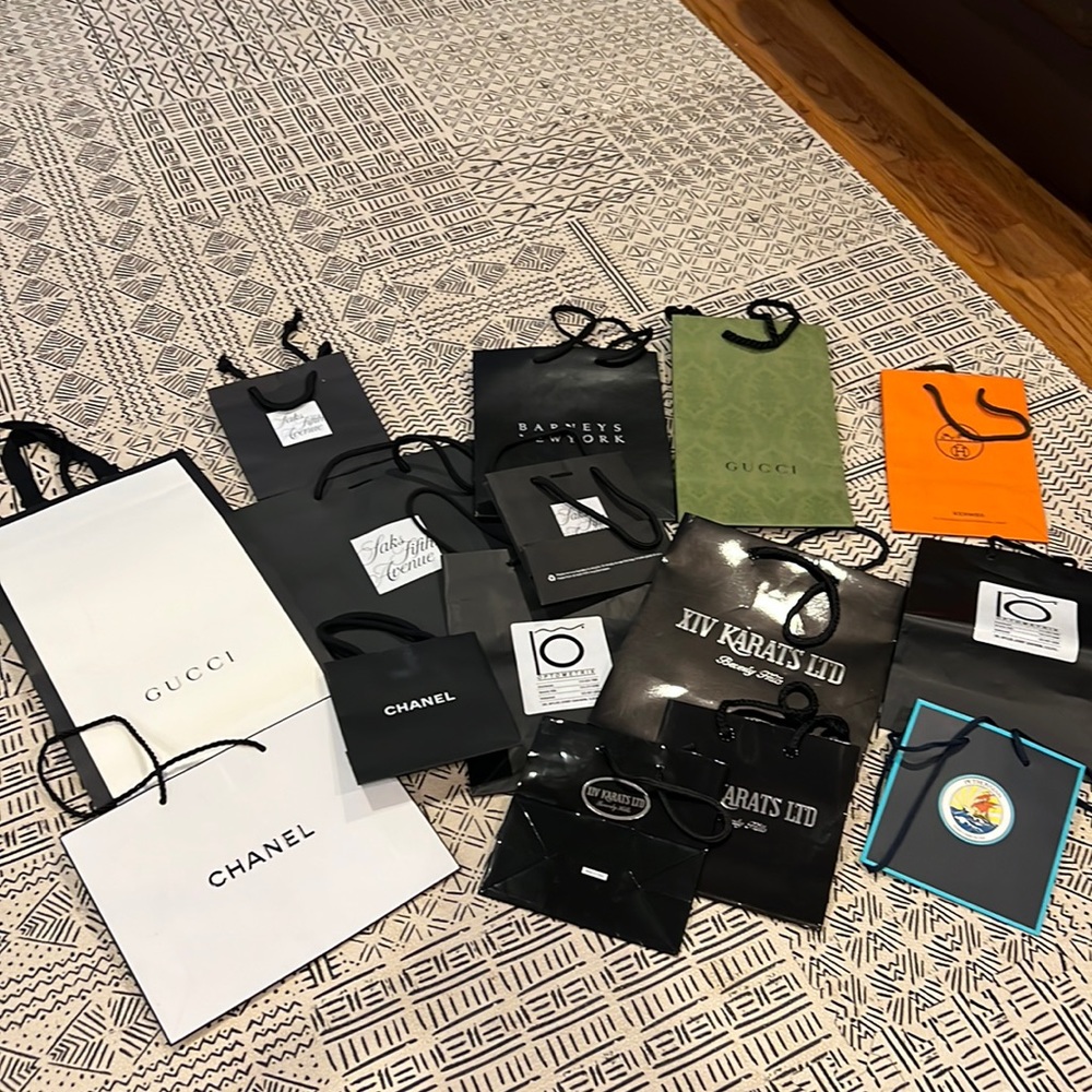 High End Designer Exclusive Shopping Bags. Gucci, Hermes and Chanel, etc. 15!!